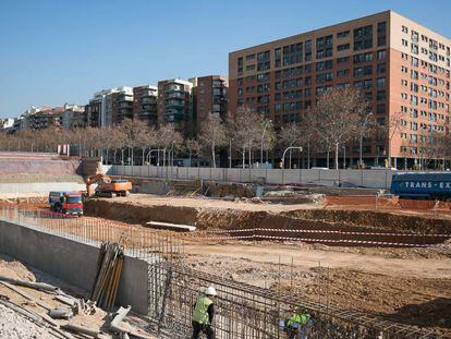 Viviendas en construcci&oacute;n en Madrid. 