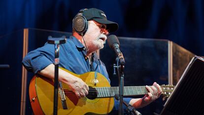 El cantante y compositor cubano Silvio Rodríguez durante su concierto en el WiZink en Madrid en octubre.