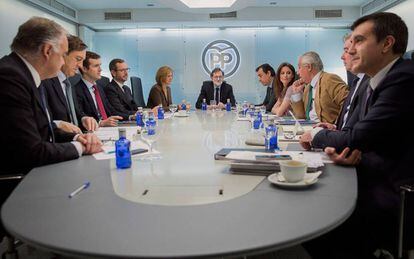 Mariano Rajoy preside este lunes la reuni&oacute;n del comit&eacute; de direcci&oacute;n del PP. 