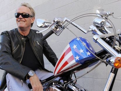 Peter Fonda, con una Harley-Davidson en 2009.