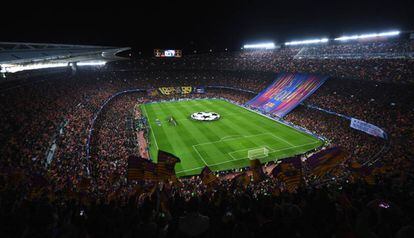 El Camp Nou este mi&eacute;rcoles antes del Barcelona-PSG.