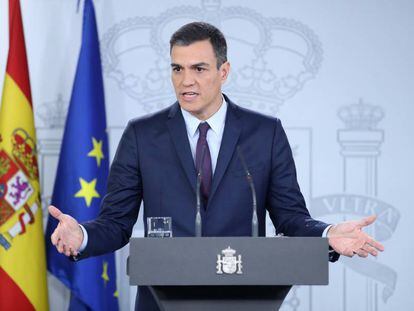 El presidente del Gobierno, Pedro Sánchez, este viernes en La Moncloa.