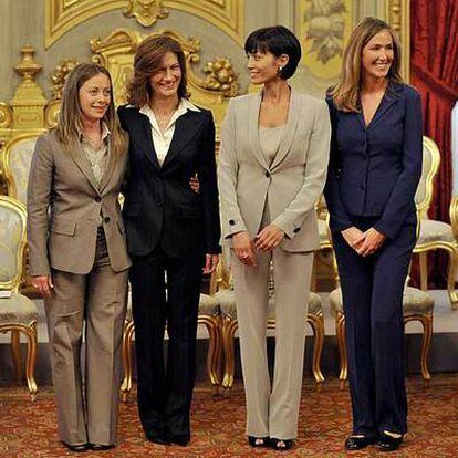 De izquierda a derecha, Meloni, Gelmini, Carfagna y Prestigiacomo.