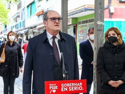 El candidato del PSOE a la Presidencia de la Comunidad de Madrid, Ángel Gabilondo, en Coslada, este martes. 