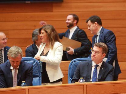 El presidente de la Xunta, durante el debate.