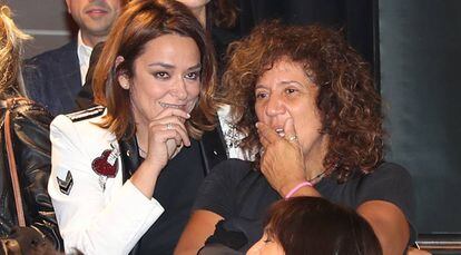 Toñi Moreno y Rosana, en una presentación de un libro, en Madrid, en febrero.