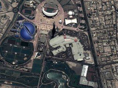 La Ciudad del Deporte en Doha (Qatar) vista desde el sat&eacute;lite Deimos-2.