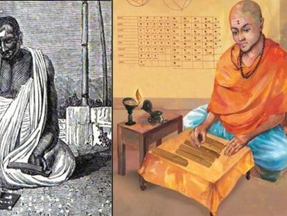 Dos representaciones del matemático indio Brahmagupta (590-670)