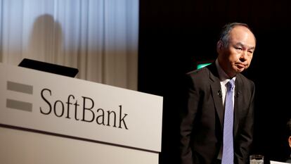 El consejero delegado de SoftBank Group, Masayoshi Son, en una rueda de prensa en Tokio en 2018.