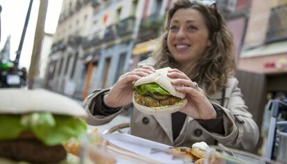 Una hamburguesa vegana.