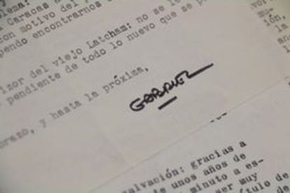 Firma de Gabriel Garc&iacute;a M&aacute;rquez.