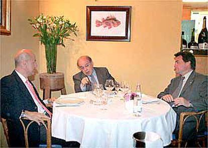 Jordi Pujol, Artur Mas y Josep Antoni Duran Lleida, en un almuerzo en Suquet de l'Almirall.