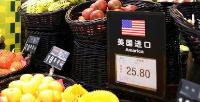 Productos estadounidenses en un supermercado chino.