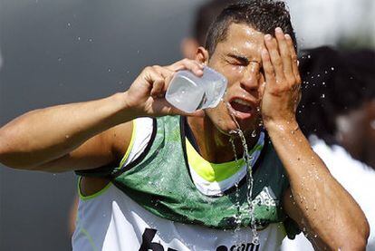 Cristiano Ronaldo, durante el entrenamiento en Los Ángeles.