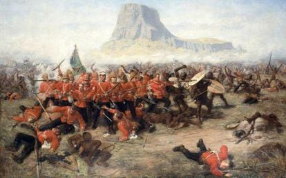 'The battle of Isandlwana' ,de Charles Edwin Fripp, expuesto en el National Army Museum de Londres.
