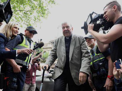 El cardenal George Pell a su llegada a un tribunal en Melbourne en febrero pasado.