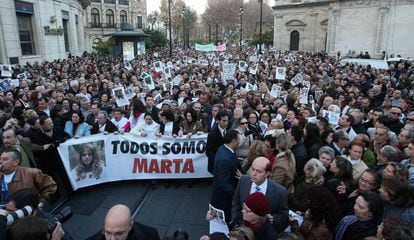 Manifestación contra la sentencia del ‘caso Marta del Castillo’, en 2012.
