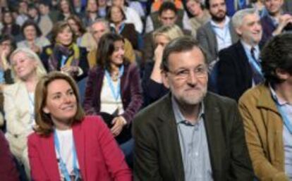 La presidenta del PP vasco, Arantza Quiroga, y el presidente español Mariano Rajoy.