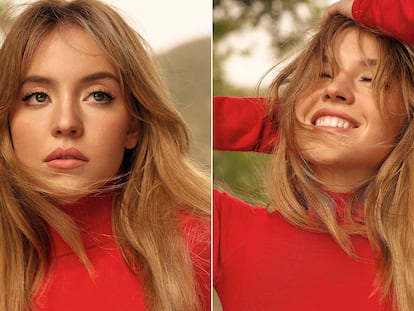En ambas imágenes, la actriz lleva  jersey de MARNI.