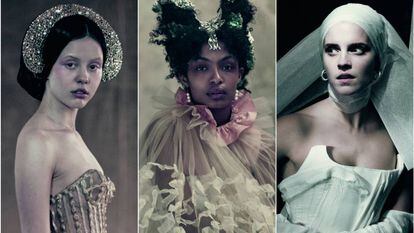 Mia Goth, Yara Shahidi y Emma Watson.