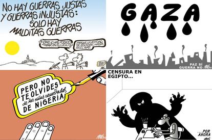 Haití no ha sido la única preocupación de Forges, que siempre ha dedicado una atención especial a los más desfavorecidos y a las víctimas de las guerras. Los conflictos en la franja de Gaza, el secuestro de las niñas nigerianas a manos de Boko Haram o la censura en Egipto son solo tres ejemplos.