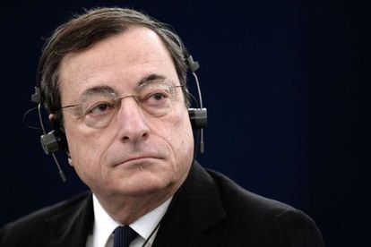 El presidente del BCE, Mario Draghi, en la Eurocámara.
