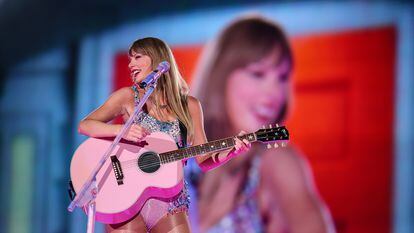 La cantante Taylor Swift durante un concierto en la Ciudad de México.