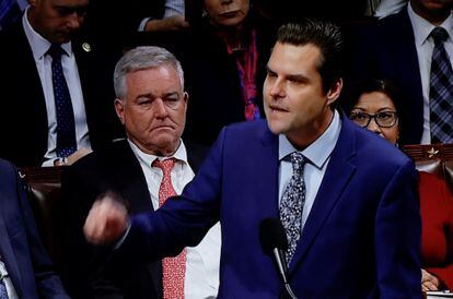 Matt Gaetz, durante su intervención en el Capitolio.