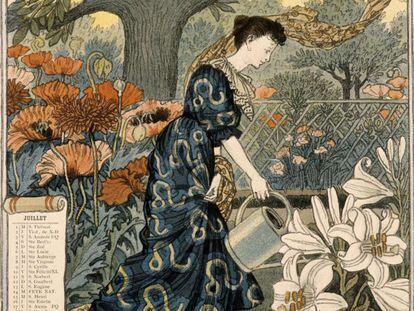 Dibujo del francés Eugene Grasset de 'La Bella Jardinera' (1896).