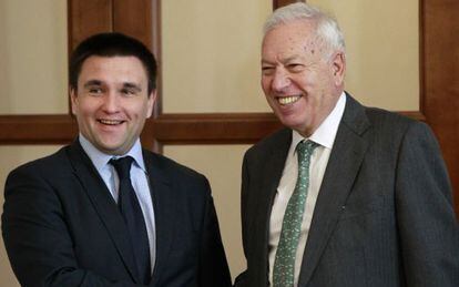 Jose Manuel Garcia-Margallo con su hom&oacute;logo ucranio Pavlo Klimkin.