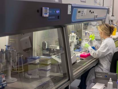 Personal de la farmacéutica Biontech trabaja en un centro de investigación en Mainz (Alemania).