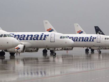 Aviones de Spanair en el aeropuerto de El Prat.