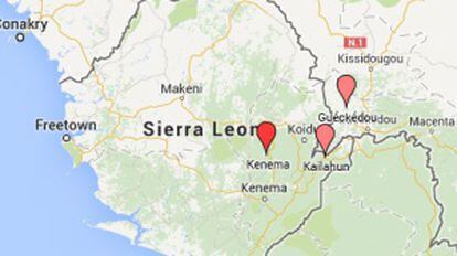 Mapa interactivo de las ciudades desde donde escriben los testigos del ébola.
