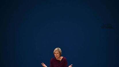 Theresa May, la primera ministra británica, hace unos días durante el congreso de su partido.