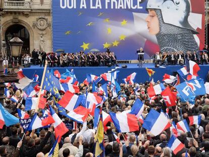 Seguidores del Frente Nacional, en un mitin de Marine le Pen. 