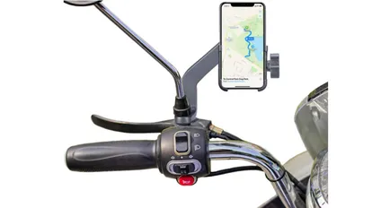 Soporte movil Moto Scooter sujecion al Espejo retrovisor en Acero  Inoxidable 360º Soporte móvil Moto Soporte de movil para Moto valido para