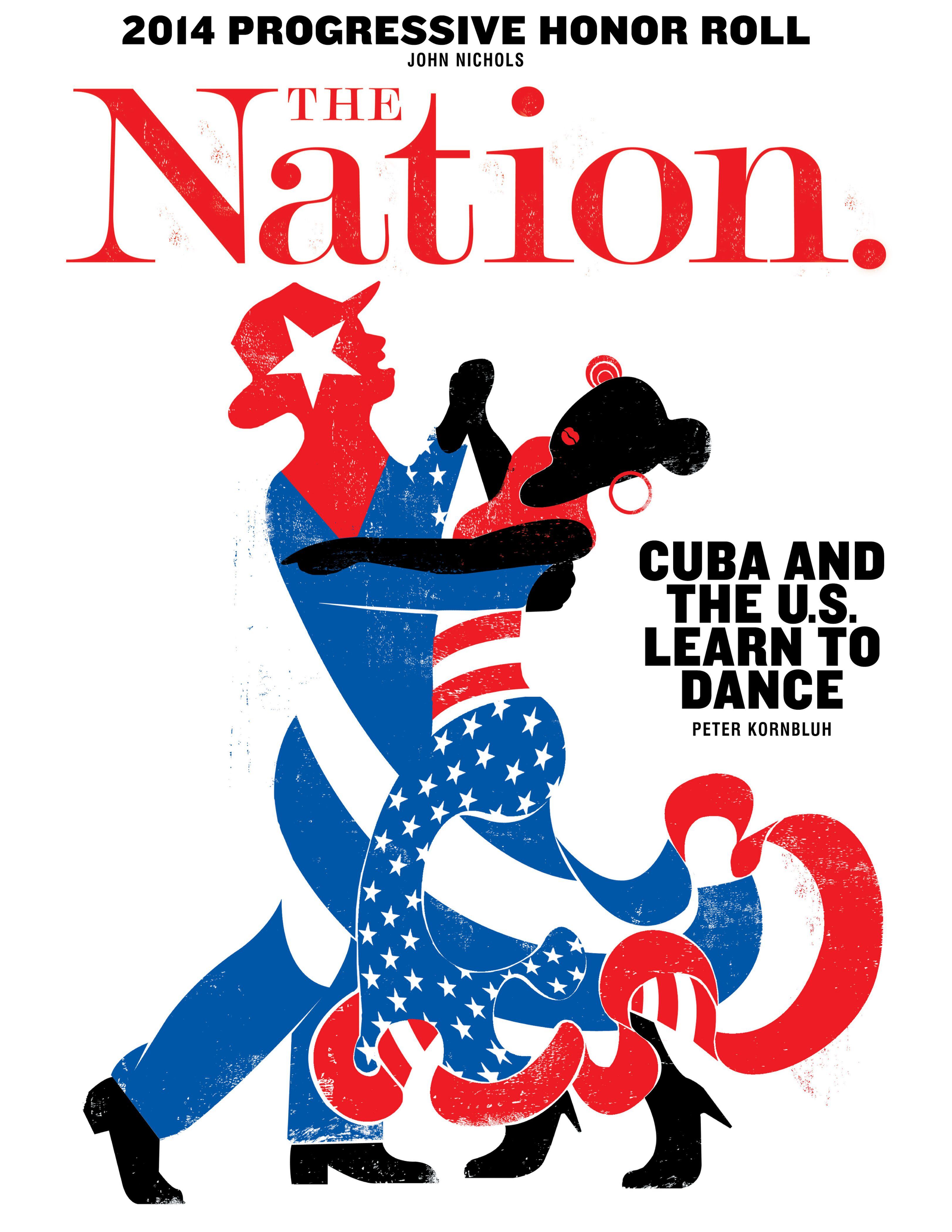 'Cuba y Estados Unidos aprenden a bailar juntos'; portada para 'The Nation'. |
