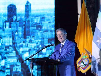 Guilelrmo Lasso, presidente de Ecuador, durante un evento en Guayaquil.