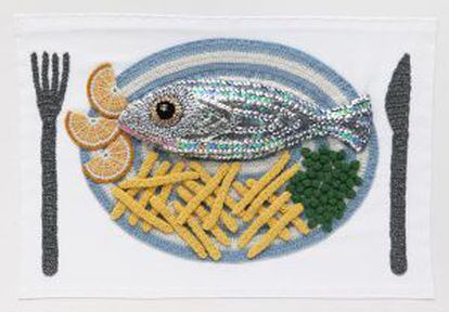 Un 'fish and chips' de ganchillo, realizado por la artista Kate Jenkins.
