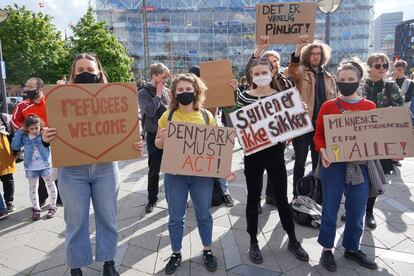 Protesta contra la deportación de refugiados sirios, el pasado 21 de mayo, en Copenhague.