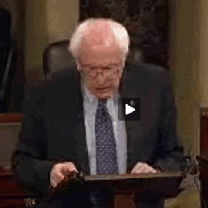 Bernie Sanders en el streaming recogido por Huffingtonpost.com