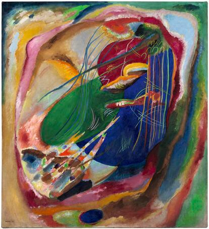'Pintura con tres manchas, n.º 196', de Wassily Kandinsky (1914).