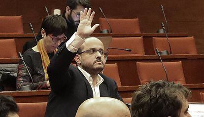 El diputat del PP Alejandro Fern&aacute;ndez, aquest dimecres al Parlament.