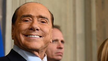 21 October 2022, Italy, Rome: Forza Italia leader Silvio Berlusconi attends a presser at the Presidential Palace after a meeting with Italian President Sergio Mattarella as part of a round of consultations with party leaders to form a new government. Photo: Fabrizio Corradetti/LPS via ZUMA Press Wire/dpa
Fabrizio Corradetti/LPS via ZUMA / DPA
21/10/2022 ONLY FOR USE IN SPAIN