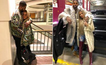 Khloé Kardashian y su novio, Tristan Thompson. La estrella de la televisión y el jugador de la NBA no solo llevaron pijamas rojos a conjunto las pasadas Navidades, también un abrigo de piel parecido, como ella misma se encargó de mostrar en su cuenta de Snapchat.