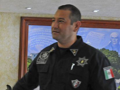 Foto del entonces Teniente Leonardo Octavio Vázquez Pérez, Secretario de Seguridad Pública del Estado de Guerrero, el 24 de agosto de 2014.