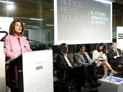 La alcaldesa Ana Botella, en el debate de ayer organizado por la Cadena SER.
