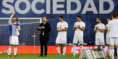 Vela y su último juego en Anoeta, contra el Sevilla.