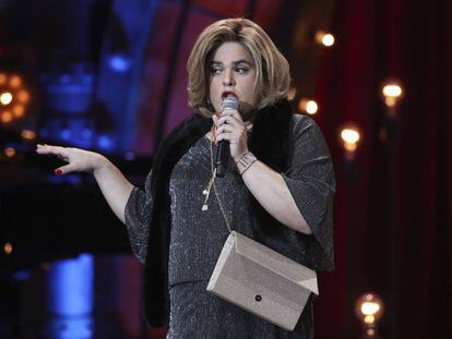 Paquita Salas, durante su intervenci&oacute;n en los Goya el pasado 3 de febrero. 