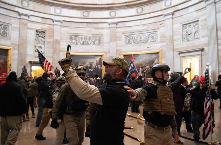 Trump supporters in the assault on the Capitol, Washington.